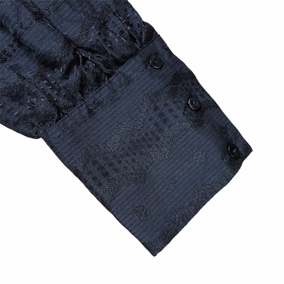 & Other Stories Black Jacquard Button Up Top - 10 - Picture 11 of 13